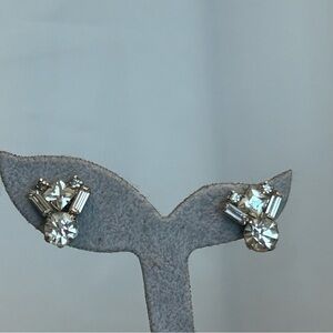 Coro signed vintage Swarovski crystal rhinestone jewelled screw back earrings
